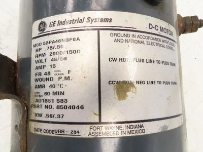 General Electric Hyster E60XM-33 Electric Forklift Hydraulic Pump Motor
