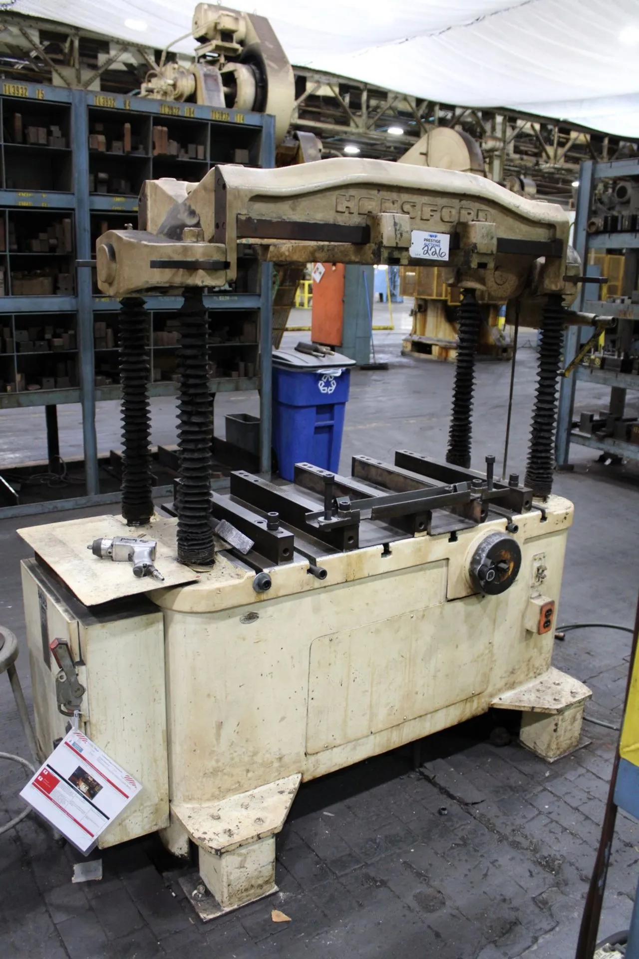 20 TON HANSFORD "1020" DIE HANDLER & DIE TRYOUT PRESS w/360-DEGEE ROTATION - 44.5" X 24" PLATEN
