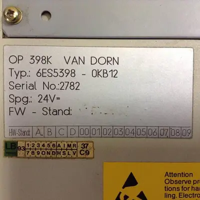 USED VAN DORN 6ES5398-0KB12