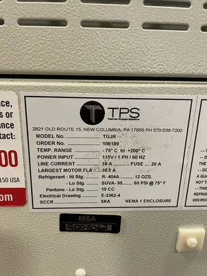 Thermal Product Solutions SPX TUJR Environmental Test Chamber 115V 1PH -75-200°C