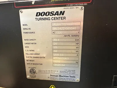 USED 2020 DOOSAN PUMA TT-2100SYY