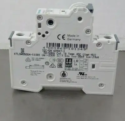 Siemens 5SY4104-7 MCB C4, 230/400V Circuit Breaker 4E-5