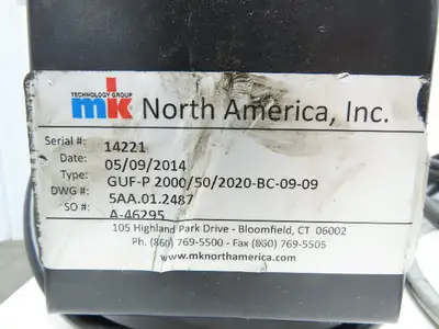 MK North America GUF-P 2000 50mm x 2020mm Belt Conveyor 115V Variable Speed READ