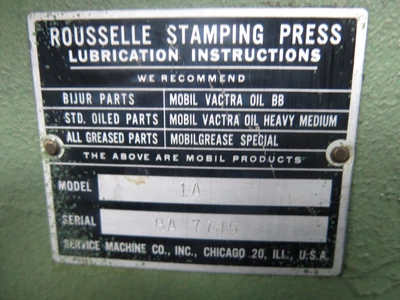 USED ROUSSELLE 1A MECHANICAL CLUTCH PUNCH PRESS