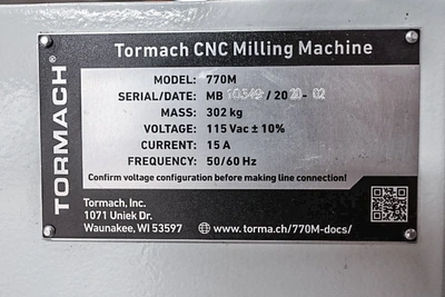 2020 TORMACH 770M Vertical Machining Centers | Elevation Machine (8)