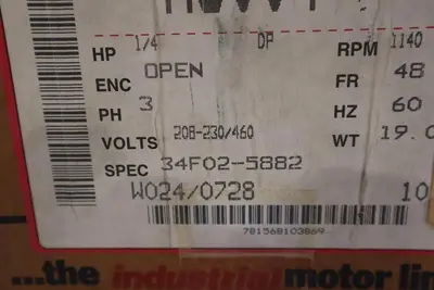 NEW BALDOR  M3004 MOTOR .25HP 1140RPM 3PH 60HZ STOCK 4521
