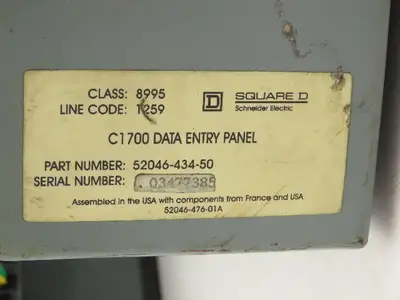 Square D XBT PM027110 Magelis Data Entry Panel Operator Interface XBTPMREQ3671G1