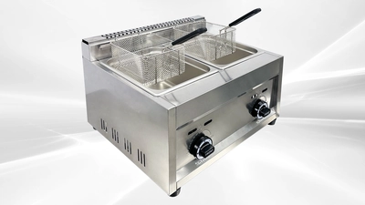 171-0454 7 Gallon 2 Bank Countertop Propane Deep Fryer