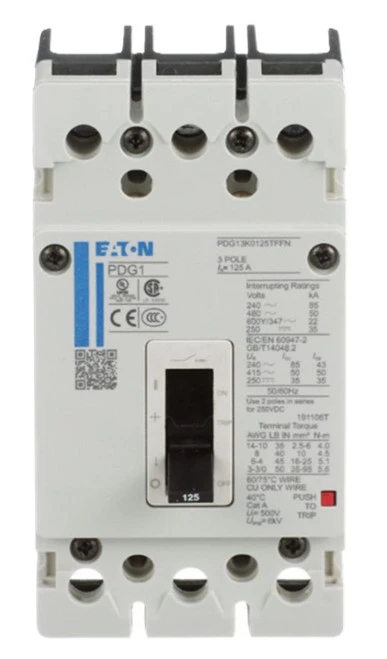 Eaton PDG13C0060TFFN Defense Circuit Breaker, 60A, 3-Pole, 18kA/480V, Frame 1 [New]