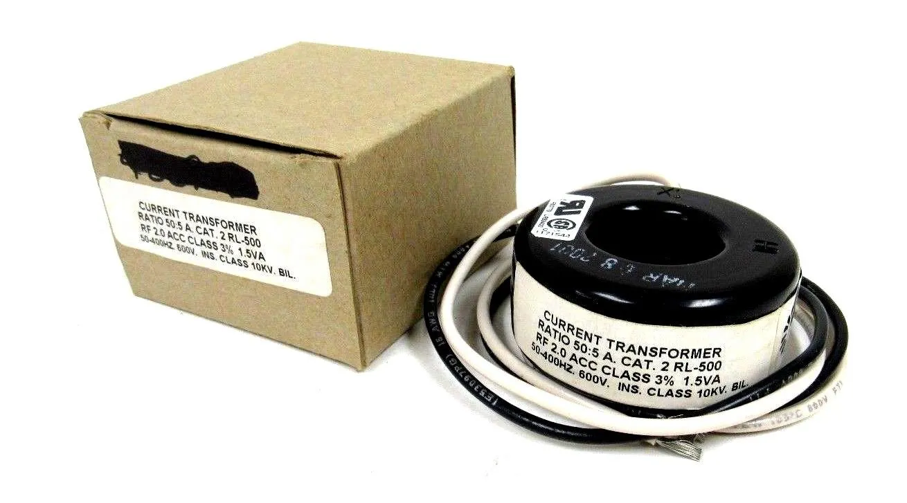 NEW SSI 2RL-500 CURRENT TRANSFORMER 2RL500 RATIO 50:5A 50-400HZ 600V