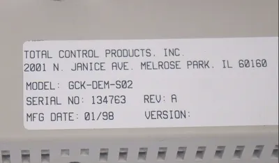 TOTAL CONTROL GCK-DEM-S02 OPERATOR INTERFACE GLC100, GCKDEMS02