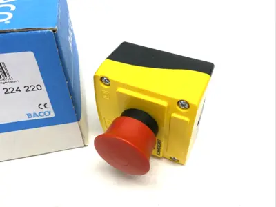 New | in-Stock BACO 224 220 Emergency Control Switch Station, Maintained, 2 NC, 40mm Industrial Controls Michigan US | Maverick Industrial Sales #1514690