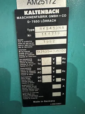 Used KALTENBACH RKS450NA Circular Cold Saws Ohio US | McKean Machinery Sales #1490115