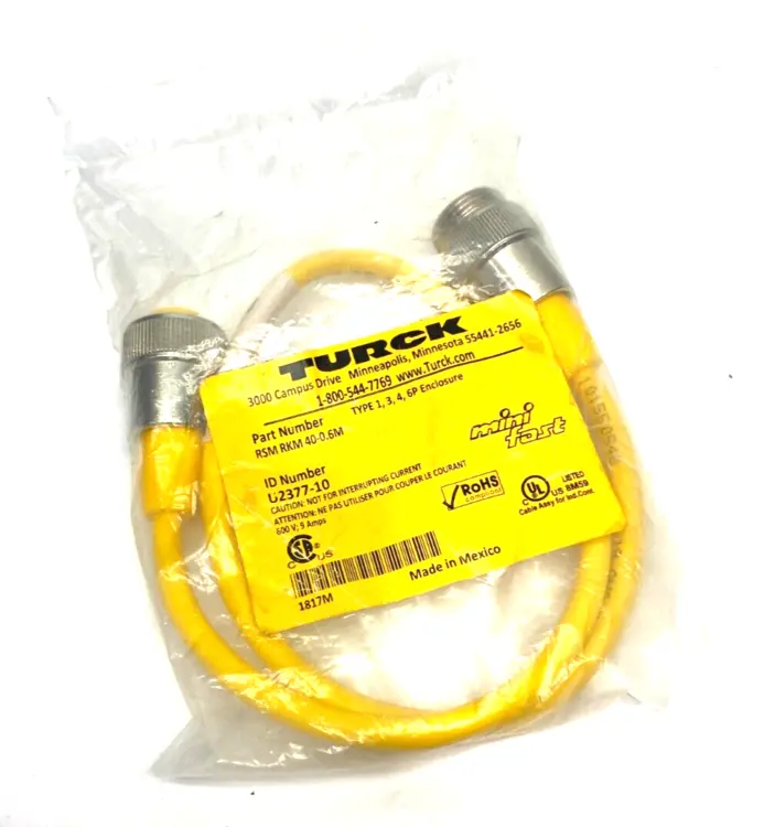 Used TURCK MINIFAST DOUBLE ENDED ACTUATOR/SENSOR CORDSET Cable & Wire | Maverick Industrial Sales #1103695