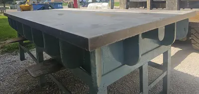 USED CAST IRON 8' X 4' LAYOUT TABLE