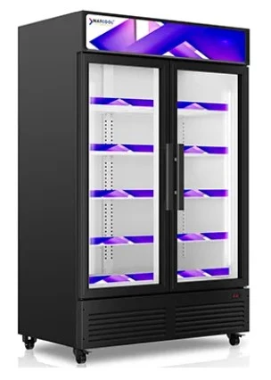 168-0003 AC-GDR55 55” Glass 2 Door Self Contained Cooler