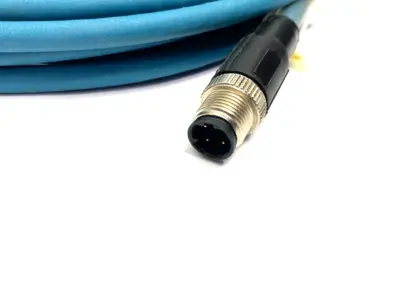 USED BOSCH REXROTH ETHERNET DATA TRANSFER CABLE M12 TO RJ45 5M LENGTH