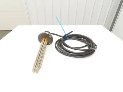 Nippon Stainless Immersion Tank Heater Element 5Kw 200V 3PH 12" Tubes 5" Flange