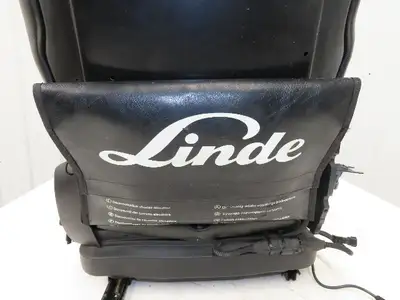 Grammer Forklift Seat Black Vinyl Adjustable Removed From Linde 1114891