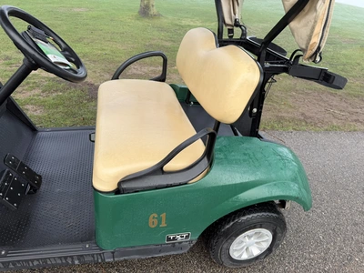 (1) 2019 E-Z-Go EFI golf cart with a Kawasaki gas engine, model 657061G01, includes canopy, fold-dow...