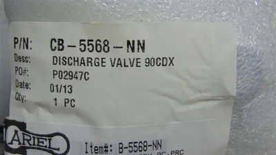 Ariel B-5568-NN Compressor Discharge Valve DIS VLV, 90CDX, PC, PRC New NIB