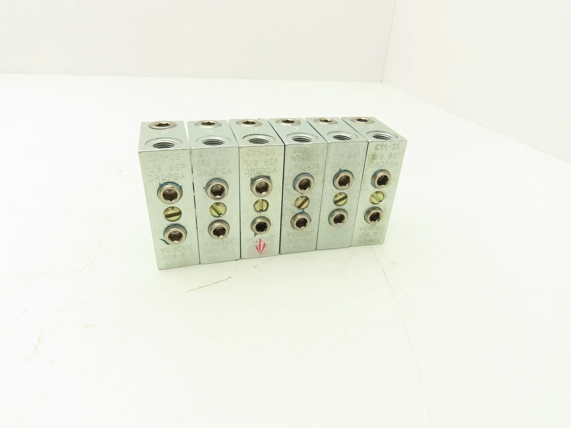 DropsA SX1-25 Modular Lubricator Divider Valve Block 1/8" BSP Lot of 6