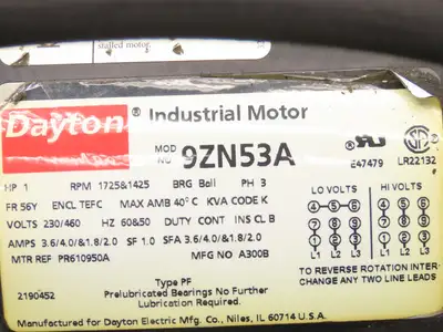 Dayton Haldex 4F683A Hydraulic Power Unit 1.5Gal 1GPM 1500psi 1Hp 460V w/Pendant