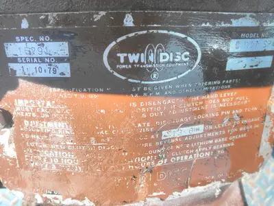 USED TWIN DISC C-107-SP4