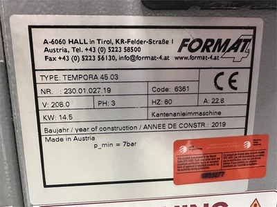 USED 2019 FELDER TEMPORA 45.03