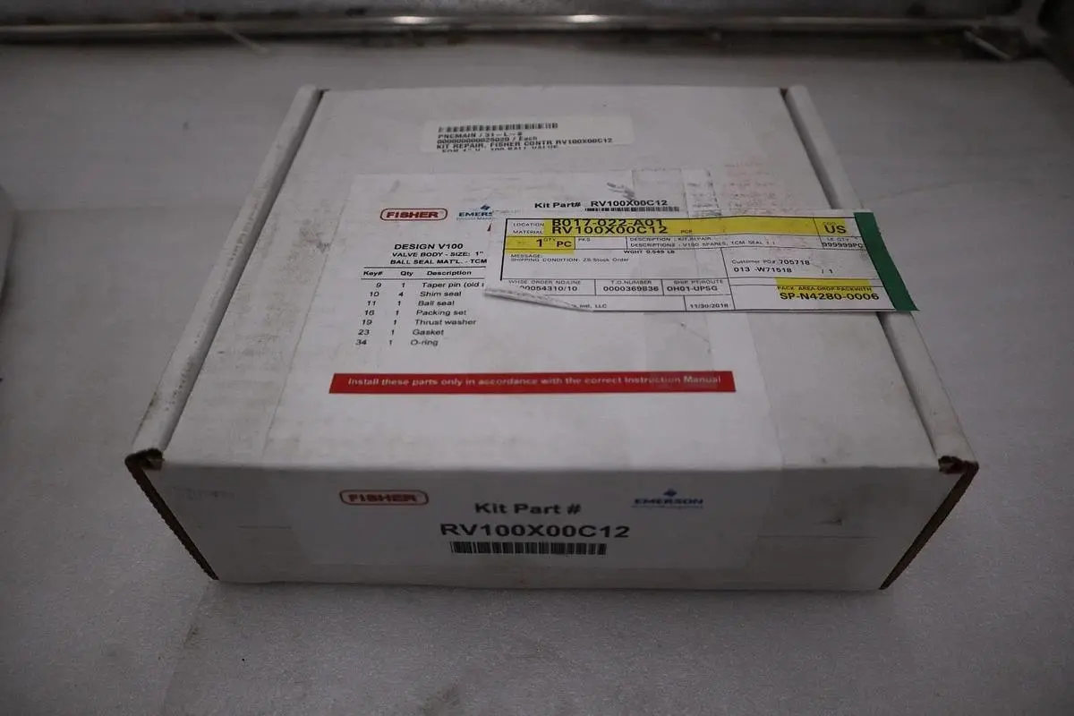 Fisher RV100X00C12 REPAIR KIT, COMP SEAT, 1" V100 - STOCK GF164A