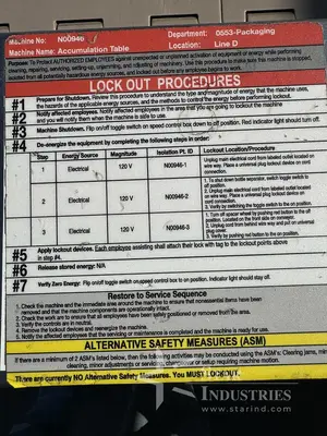 Used GARVEY 9700 Accumulation Tables California US | Star Industries #1254589