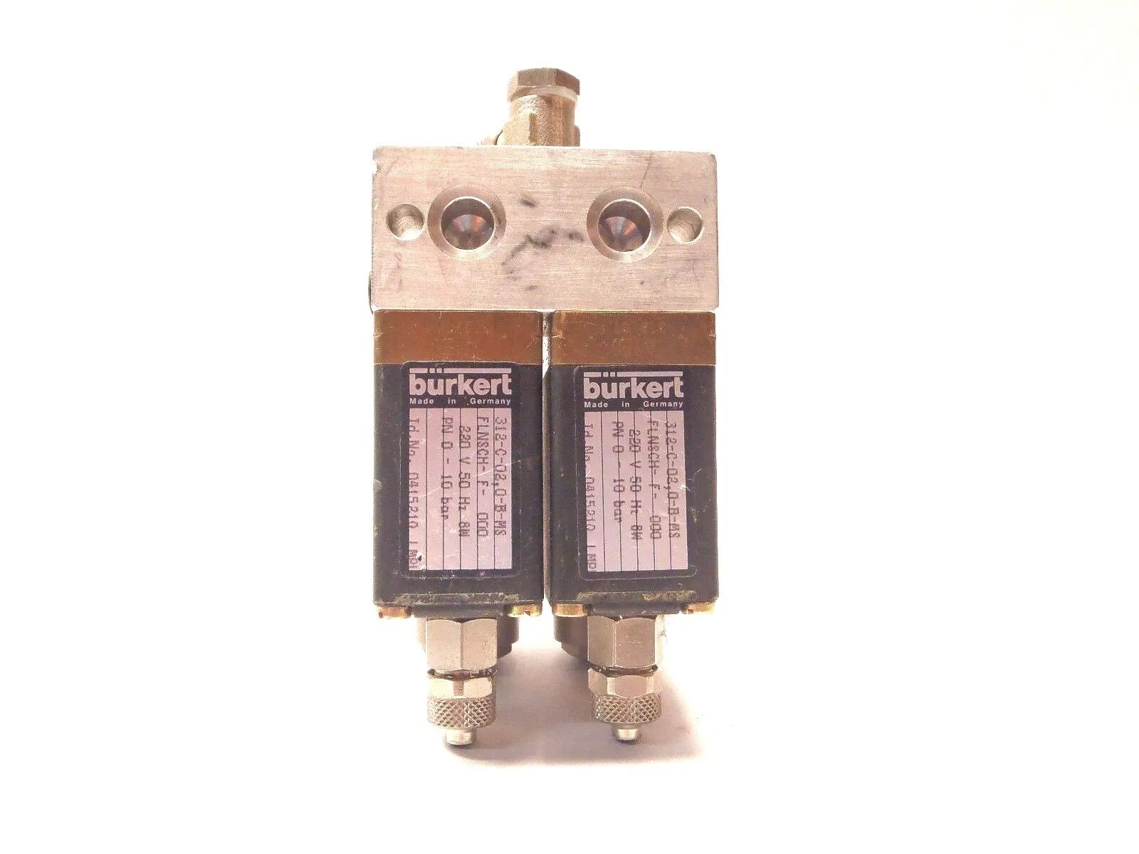 312-C-02,0-B-MS FLNSCH-F-000 041521Q LMPU | Burkert 312-C-02,0-B-MS FLNSCH-F-000 Solenoid Valves 041521Q LMPU 220V LOT OF 2 - Used