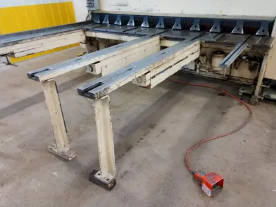 10' x 1/4" CINCINNATI MODEL #2500 CNC HYDRAULIC POWER SHEAR WITH FRONT & BACK GAUGING: STOCK #12587