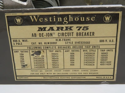 Used WESTINGHOUSE _UNKNOWN_ Circuit Breakers Texas US | OCO Industrial #1700292