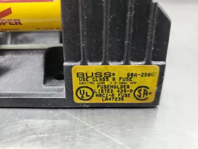 USED Bussmann HRCI-R Fuseholder w/LPN-RK-60SP 250VAC/125VDC Fuses