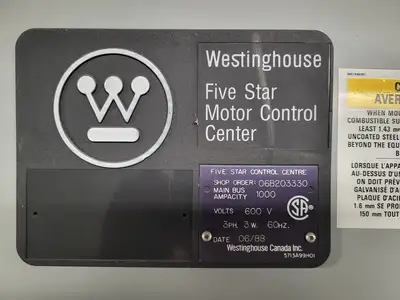 Five Star Double-Sided Motor Control Center (MCC), 600V max., 1000A