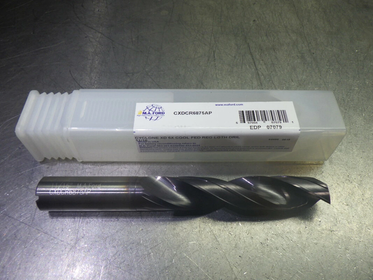M.A. Ford Cyclone 11/16" Coolant Thru Carbide 5xd Drill CXDCR6875AP (LOC508A)