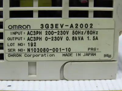 Omron 3G3EV-A2002 Sysdrive Inverter Drive 200-230V 50-60Hz 1.5A
