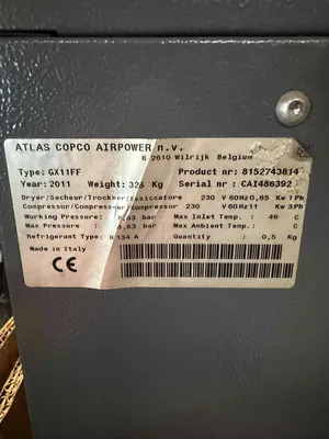 ATLAS COPCO GX11 FF Rotary Screw & Sliding Vane Air Compressors | Kurt Tabor (2)