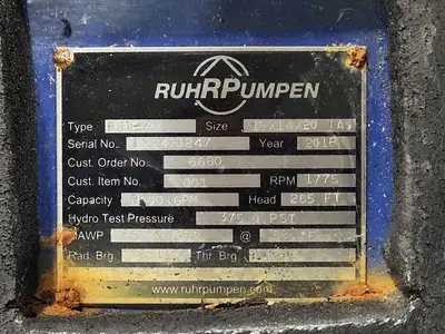 USED 2018 RUHRPUMPEN BB1-ZW