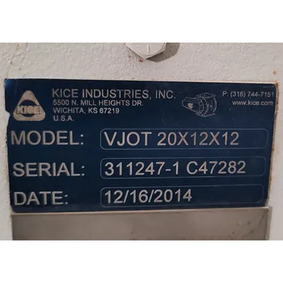 USED KICE INDUSTRIES INC. VJOT 20X12X12