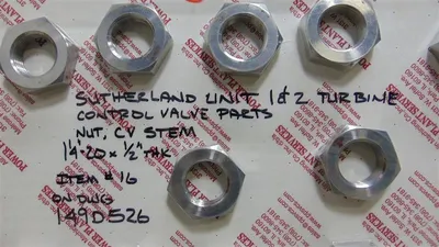 Lot of 12 Power Plant Services Control Valve Stem Nuts New