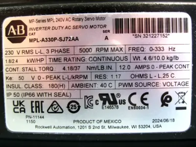 NEW Allen-Bradley MPL-A330P-SJ72AA