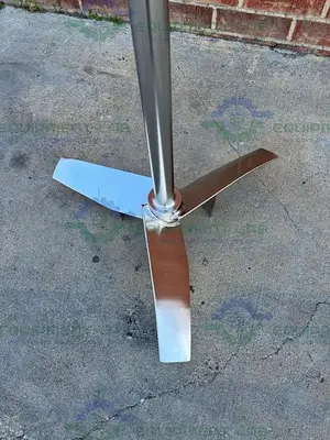 USED SCHOTT AG 316 STAINLESS STEEL IMPELLER 58" HEIGHT  X 6" FLANGE FITTING