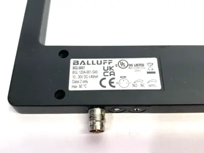New | in-Stock Balluff Photoelectric Fork Sensor 120mm Opening BGL 120A-001-S49 Photoelectric Sensors Michigan US | Maverick Industrial Sales #1489388