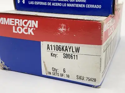 NEW AMERICAN LOCK LOCKOUT PADLOCK YELLOW KEY S00611 LOT OF 10