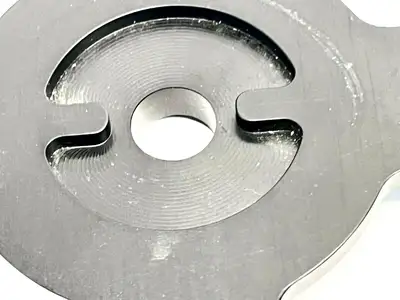 Labeler Reel Wheel 9-3/16" Diameter 1/2" Bore 3/16"-1/2" Thick Black Aluminum - Used