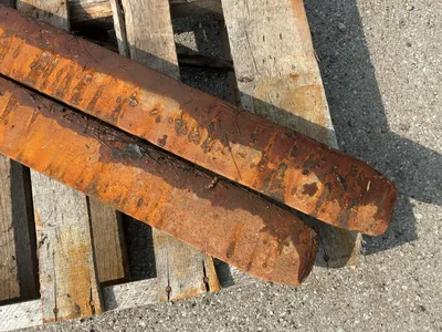 (2) Used 47-1/2” Long Forks for Telehandler, 2” pin holes, 4” wide