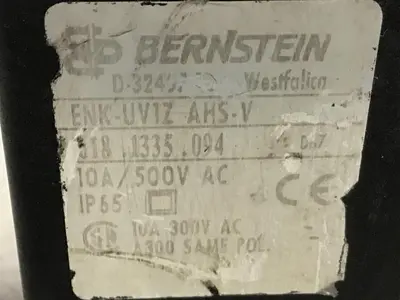 Used BERNSTEIN ENK-UV1Z AHS-V Relays & Switches Michigan US | Ideal Machinery #1261358