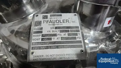 USED Pfaudler 30 Gal Pfaudler Glass Lined Reactor, 50/150#